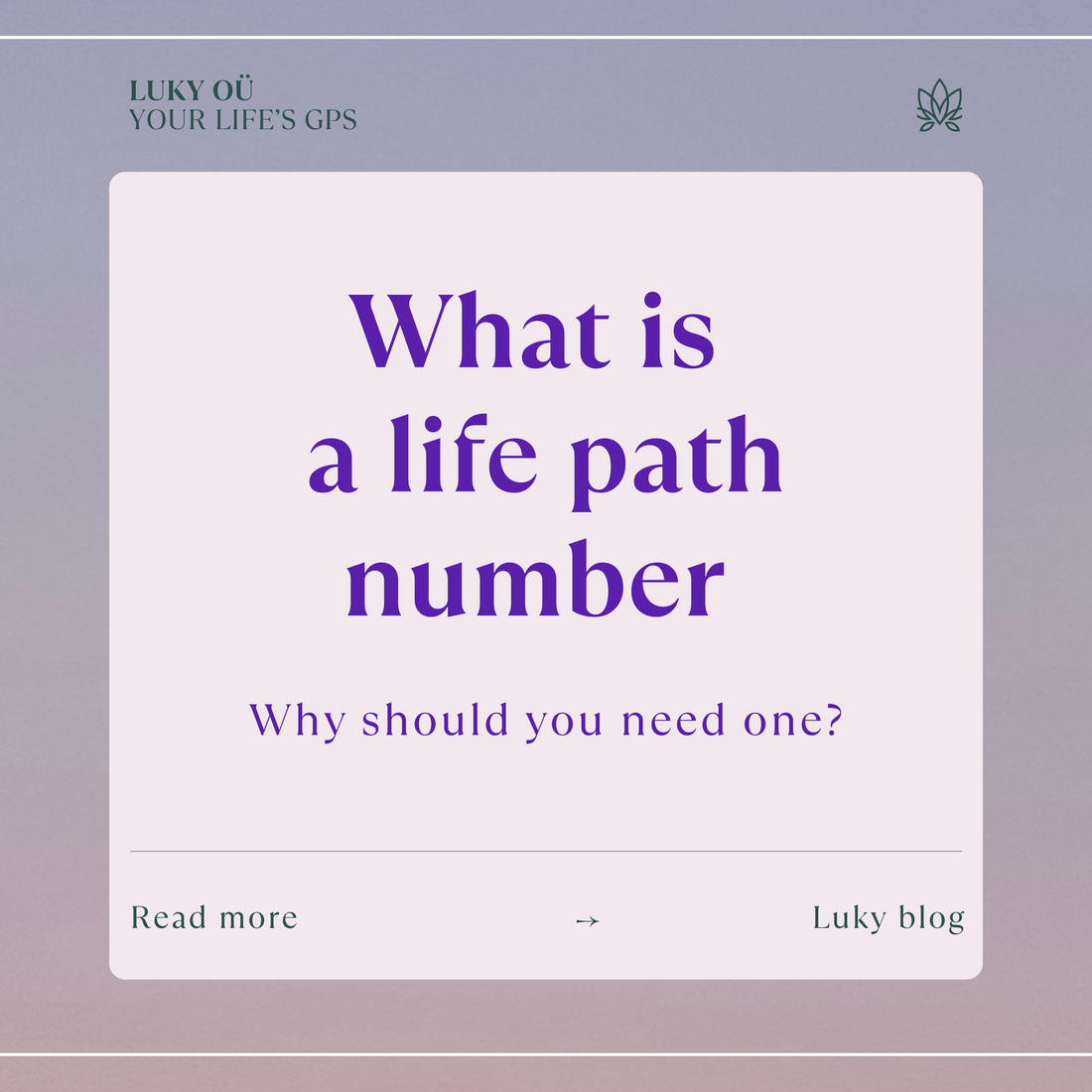 What is a life path number and why should you need one?
